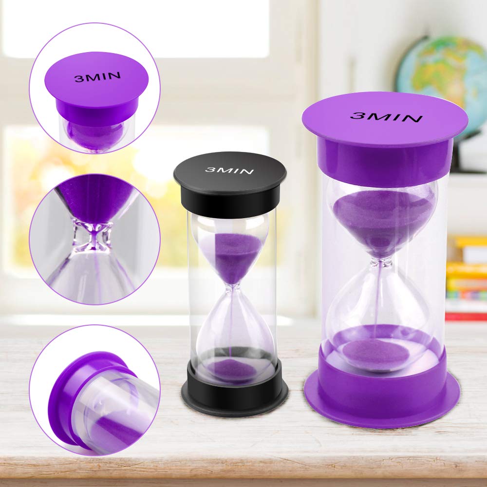 Emdmak Sand Timer, Acrylic Hourglass Timer Colorful Sandglass Timer 1 Min/2 Mins/3 Mins/5 Mins/10 Mins/15 Mins Sand Clock Timer